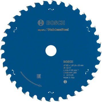Пиляльний диск Bosch Expert for Stainless Steel 2608644289 &mdash; &Oslash;185&times;20 мм, Z36, K1.9 2608644289 фото
